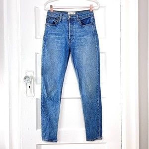 Reformation Jeans Women 26 Blue Serena High Skinny Maya Medium Wash Stretch Crop